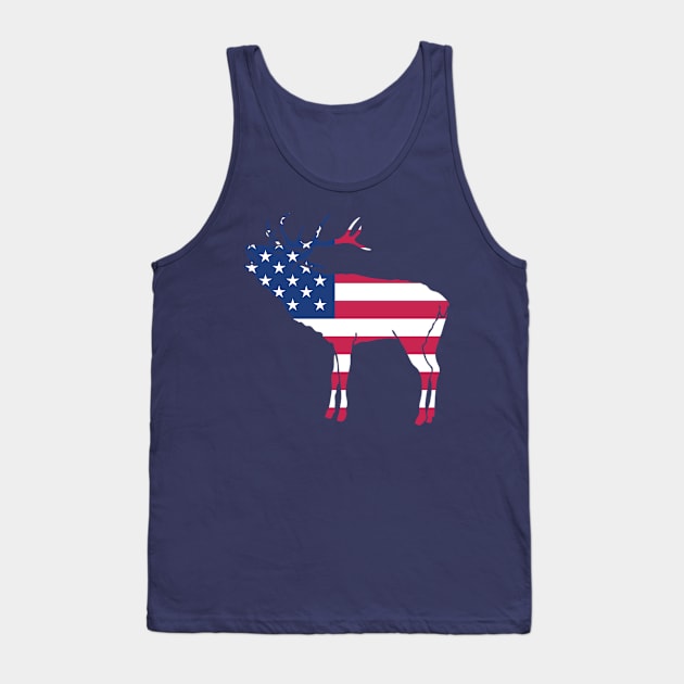 Patriotic Deer with the US Flag Tank Top by RJCatch